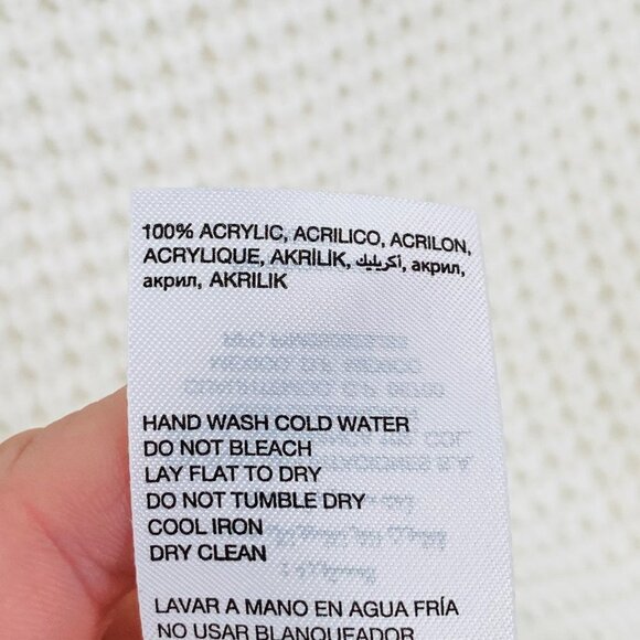 Bebe Chunky Loose Knit V Neck Sweater Size M White Egret Women's - Picture 7 of 7